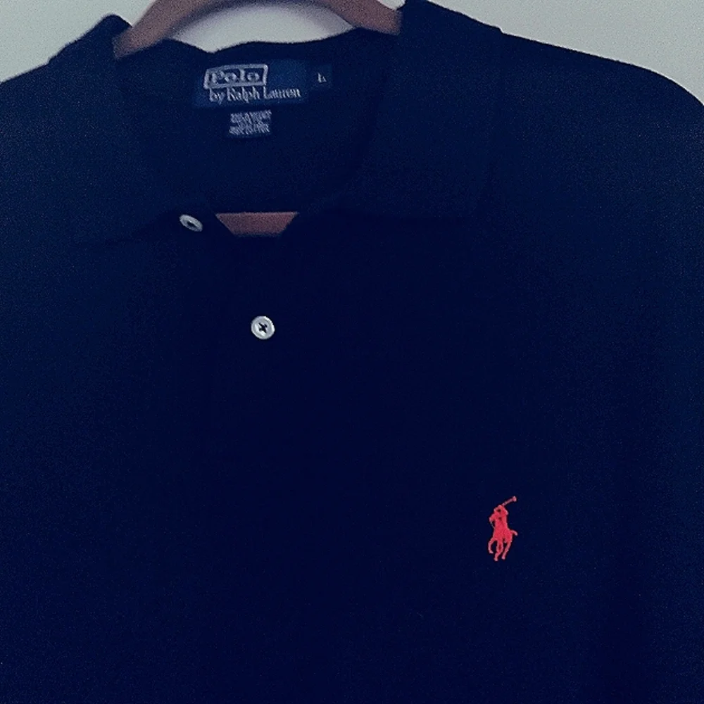 Polo by Ralph Lauren Men's Black Classic Preppy Polo with Red Pony